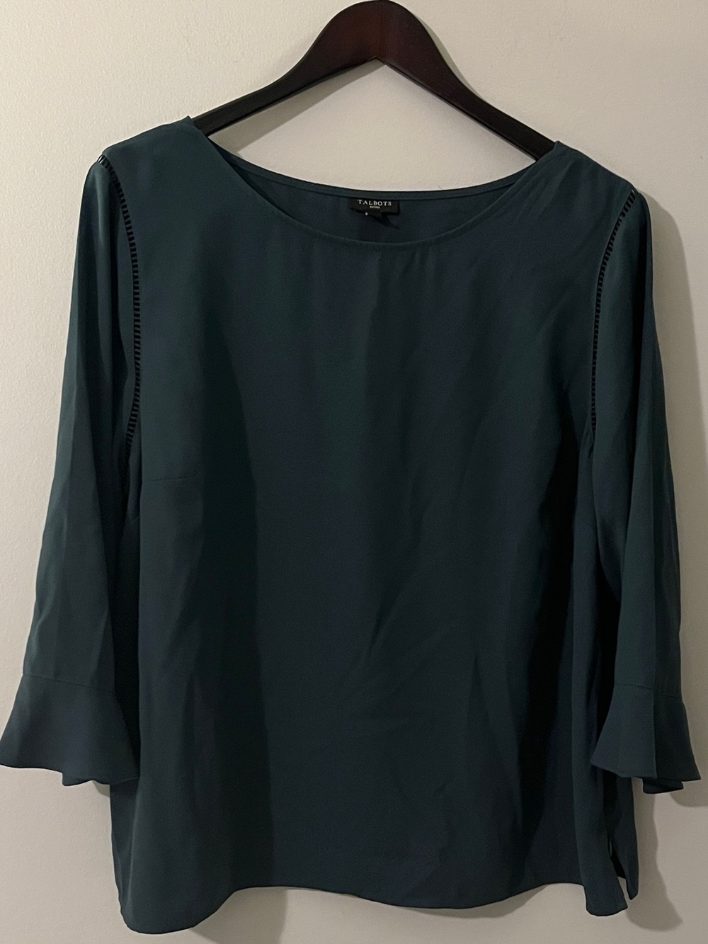 Talbots Teal-Blue Long-Sleeve Blouse
